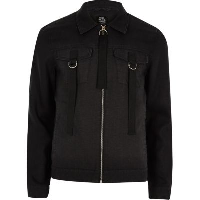 Black Design Forum linen trucker jacket